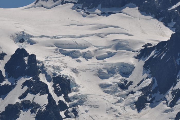 closeup of the snow on Mt Shuksan